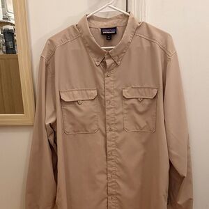 Patagonia Beige Long Sleeve fishing button down